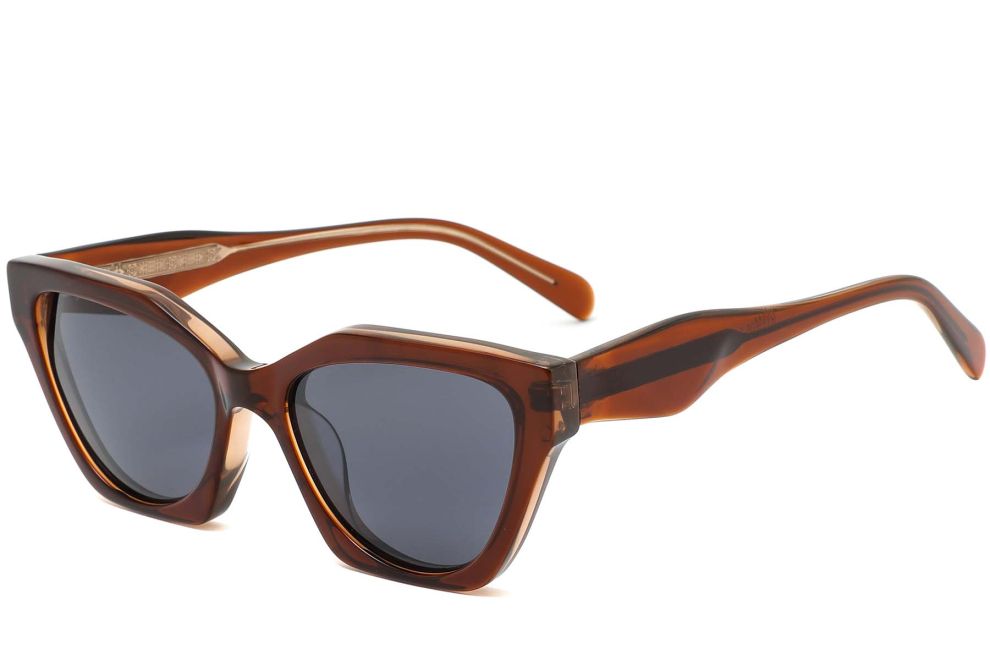 Gafas de sol de acetato marrón mariposa #BS0420-0214