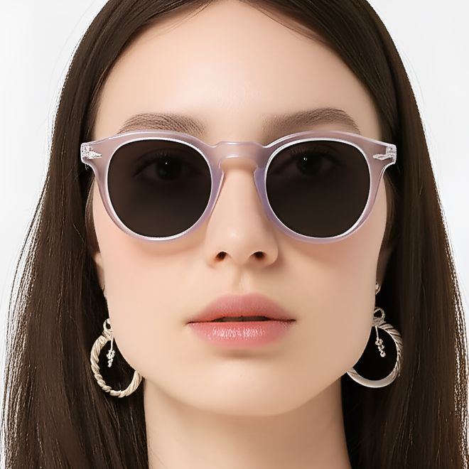 Round Transparent Acetate Sunglasses #BS0420-0218
