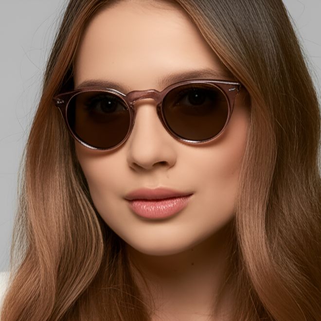 Runde lila Acetat-Sonnenbrille #BS0420-0221