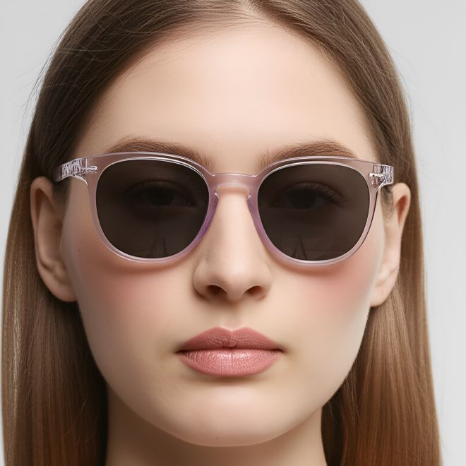 Runde transparente Acetat-Sonnenbrille #BS0420-0223