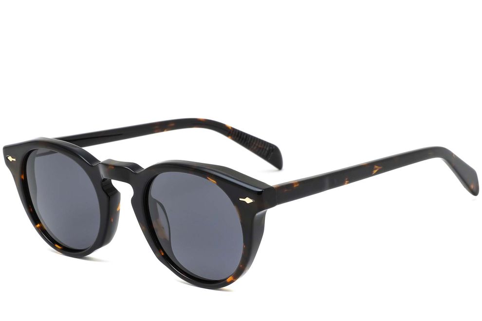 Runde Schildpatt-Acetat-Sonnenbrille #BS0420-0224