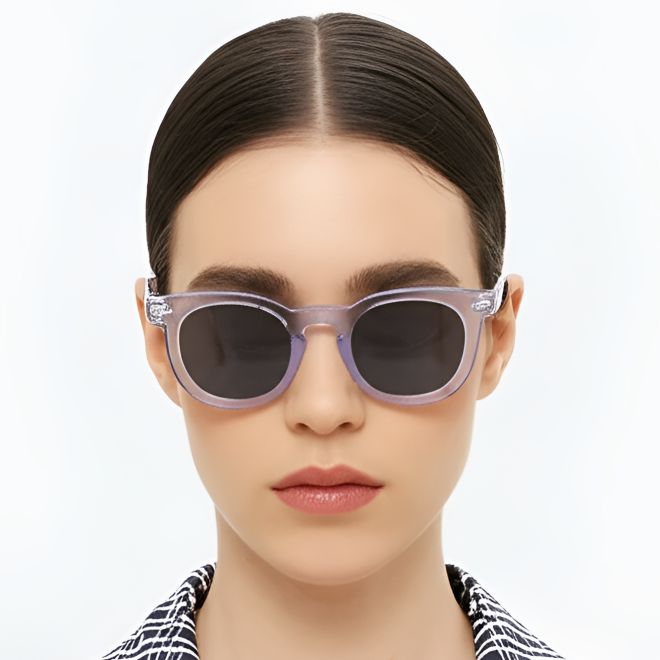 Runde transparente Acetat-Sonnenbrille #BS0420-0228