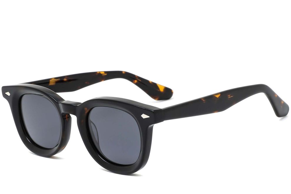 Runde Schildpatt-Acetat-Sonnenbrille #BS0420-0229