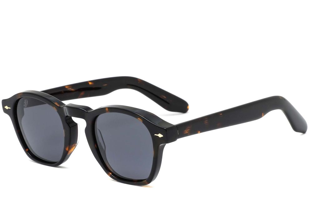 Rechteckige Schildpatt-Acetat-Sonnenbrille #BS0420-0234