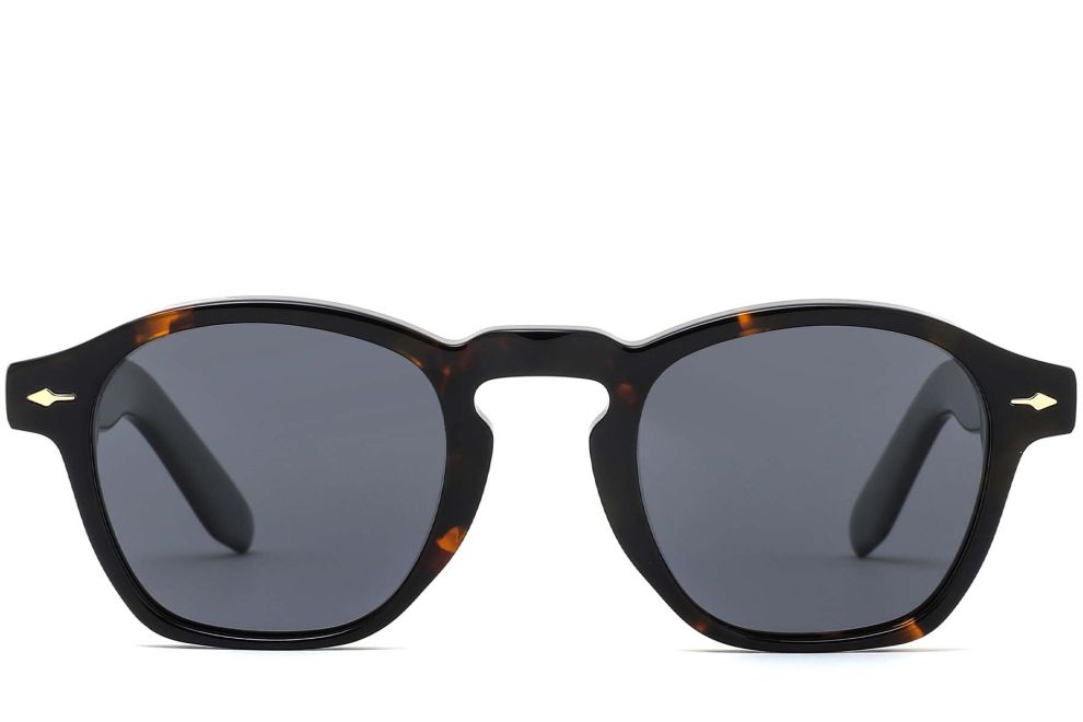 Rechteckige Schildpatt-Acetat-Sonnenbrille #BS0420-0234