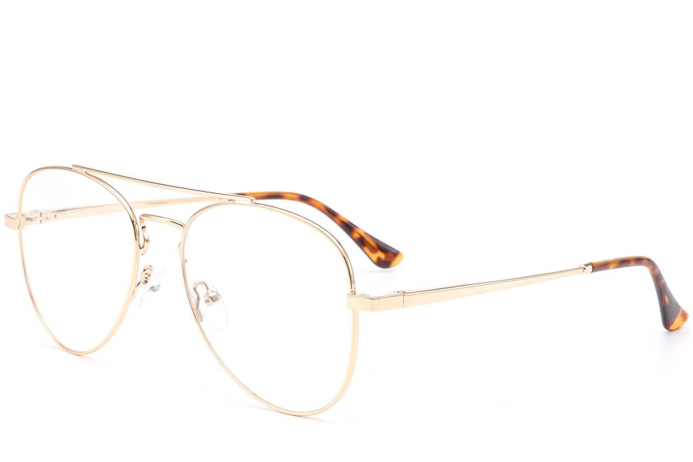Pilotenbrille aus goldenem Metall #BS0420-0237