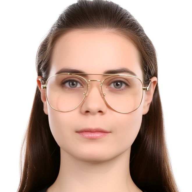 Pilotenbrille aus goldenem Metall #BS0420-0237