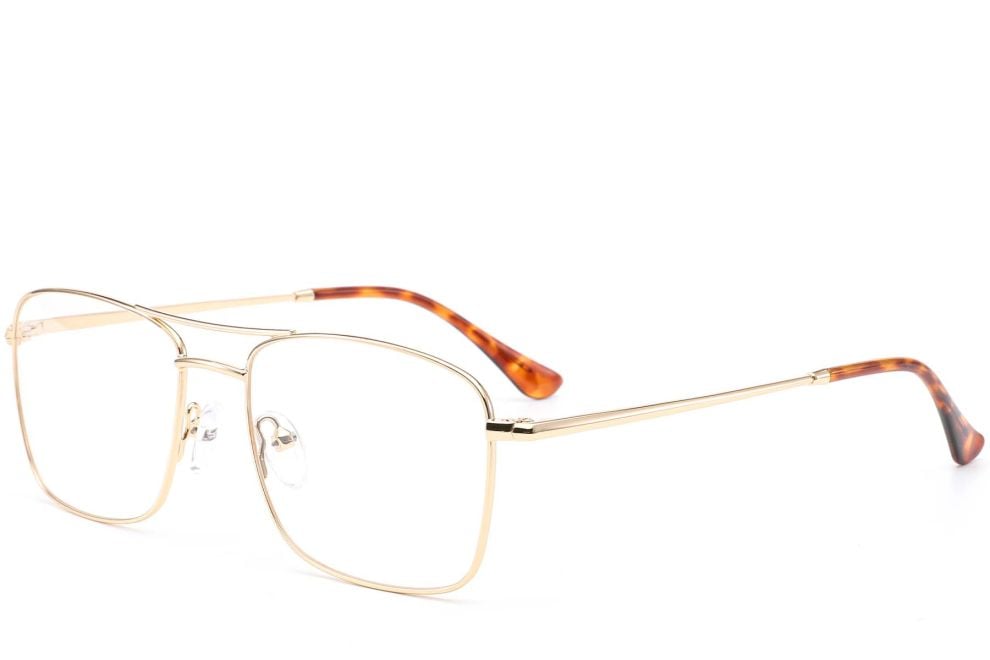 Rectangular Golden Metal Glasses #BS0420-0243
