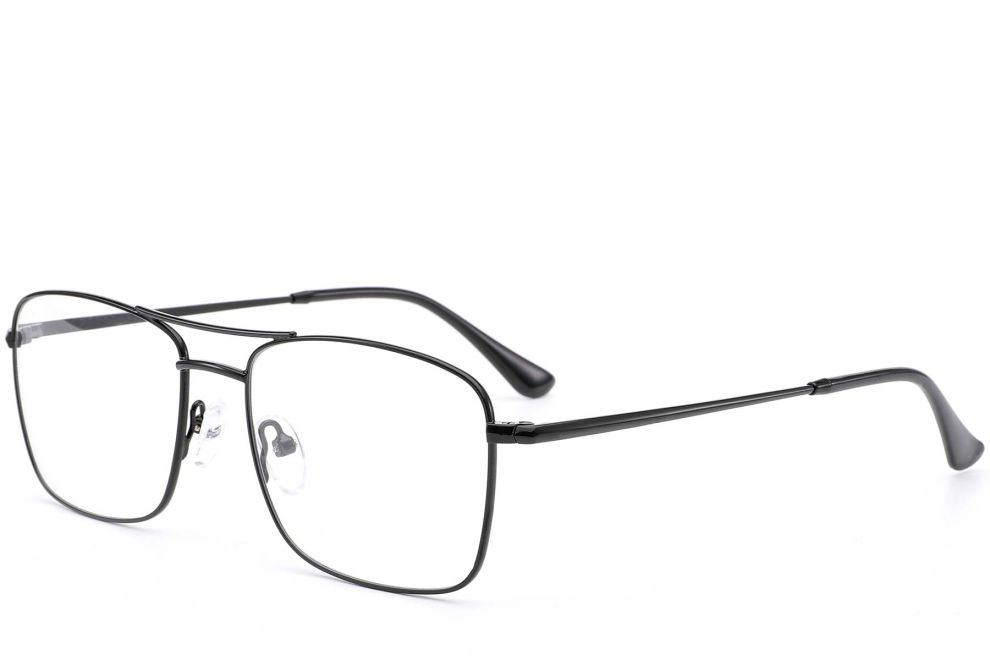 Rectangular Black Metal Glasses #BS0420-0246