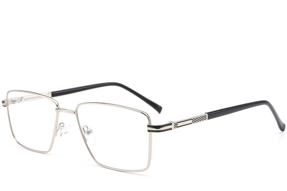 Rechteckige silberne Metallbrille #BS0420-0248