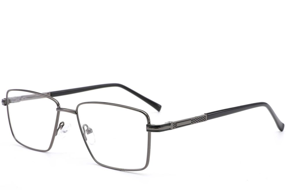Rectangular Grey Metal Glasses #BS0420-0249