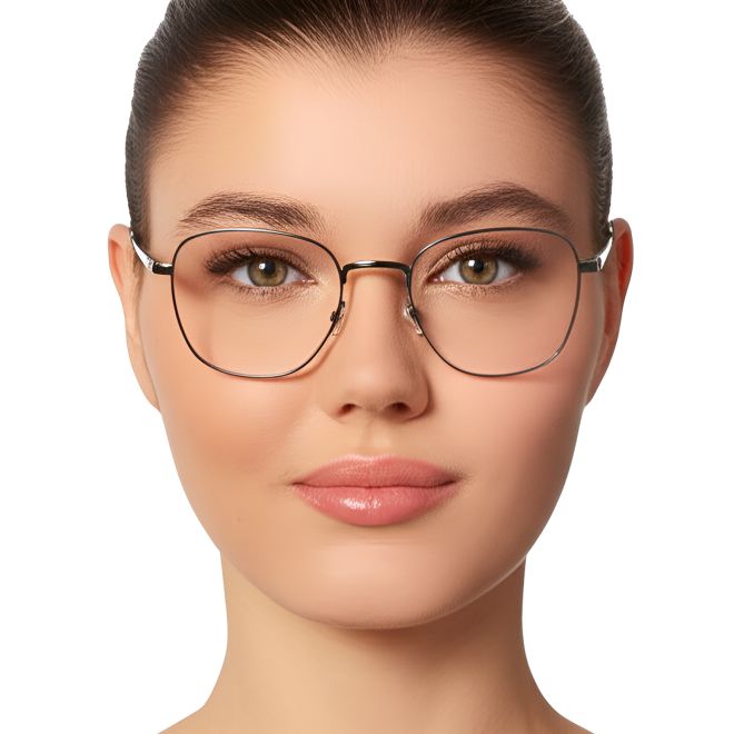 Rectangular Grey Metal Glasses #BS0420-0253