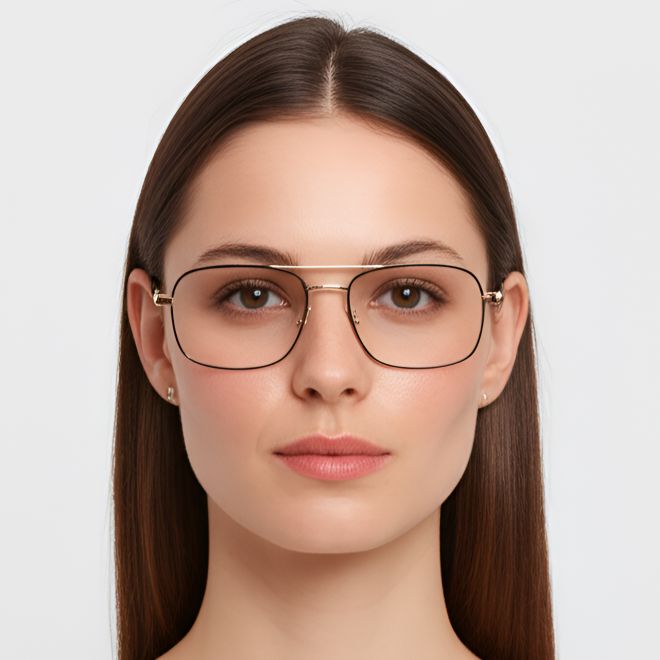 Gafas de aviador de metal dorado #BS0420-0259