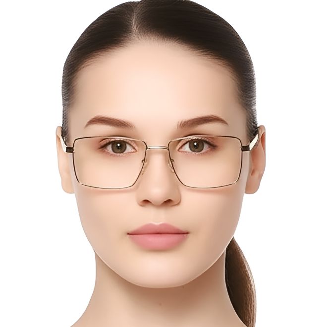 Rechteckige goldene Metallbrille #BS0420-0263