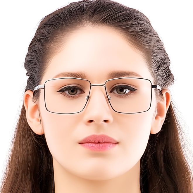 Rechteckige graue Metallbrille #BS0420-0265