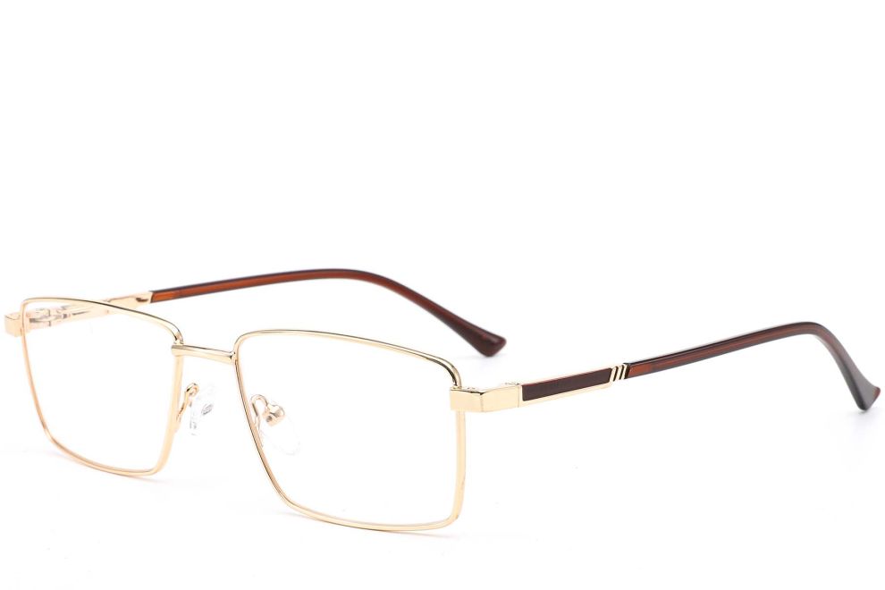 Rechteckige goldene Metallbrille #BS0420-0271