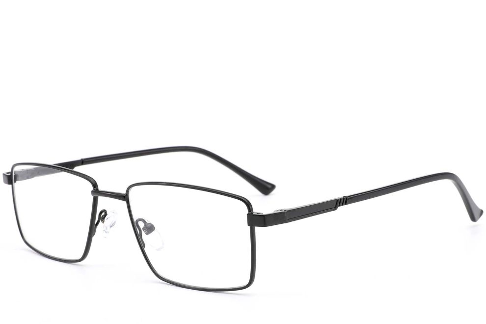 Rechteckige schwarze Metallbrille #BS0420-0274