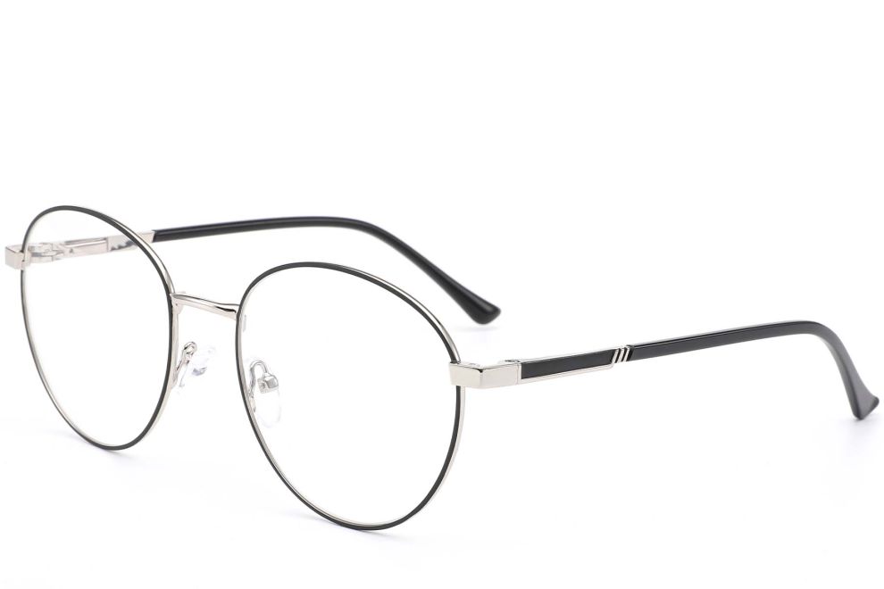 Runde silberne Metallbrille #BS0420-0276