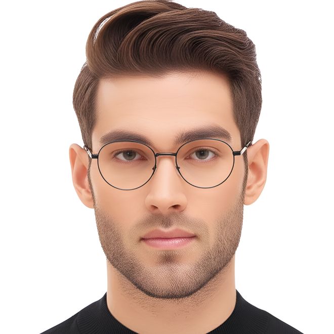 Round Black Metal Glasses #BS0420-0278