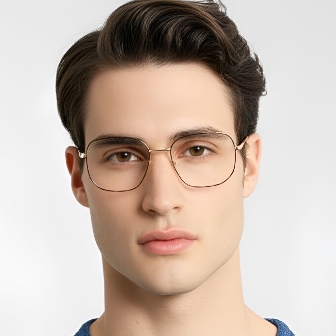 Geometrische goldene Metallbrille #BS0420-0287