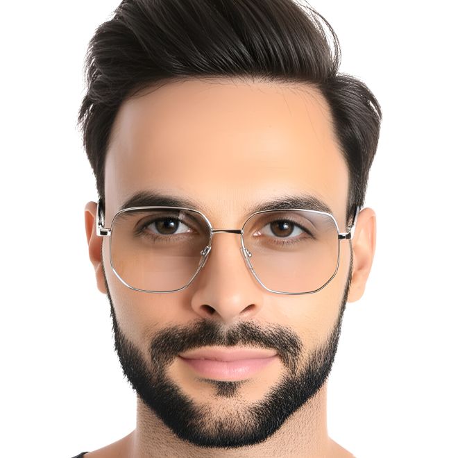 Geometrische Silbermetallbrille #BS0420-0288