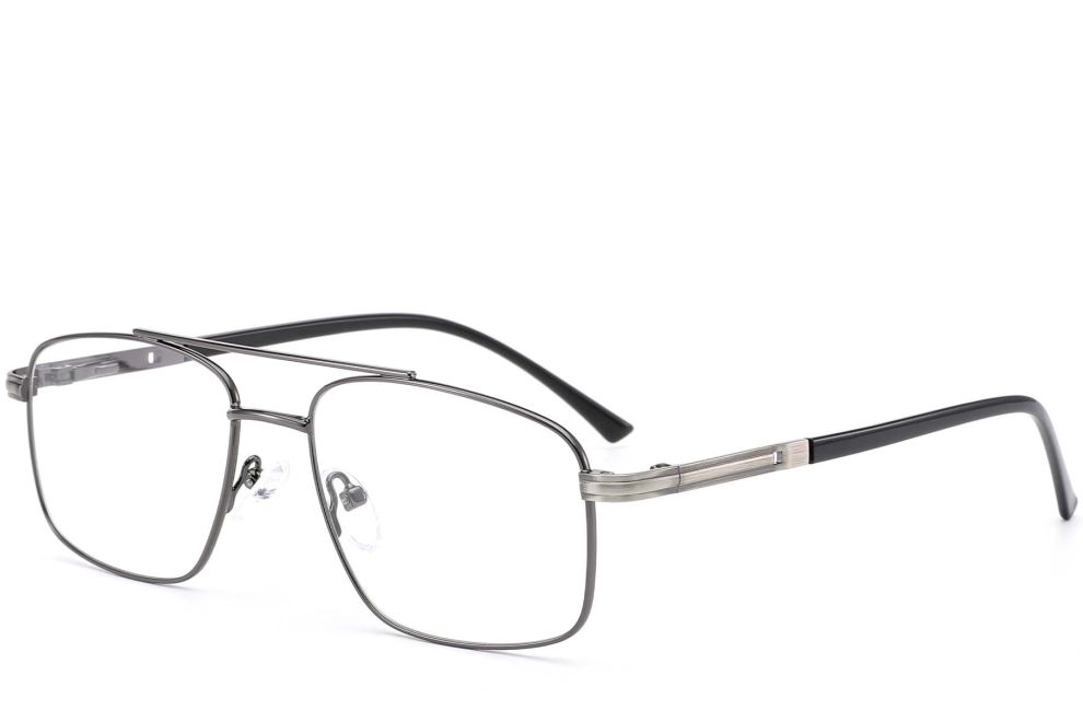 Pilotenbrille aus grauem Metall #BS0420-0293