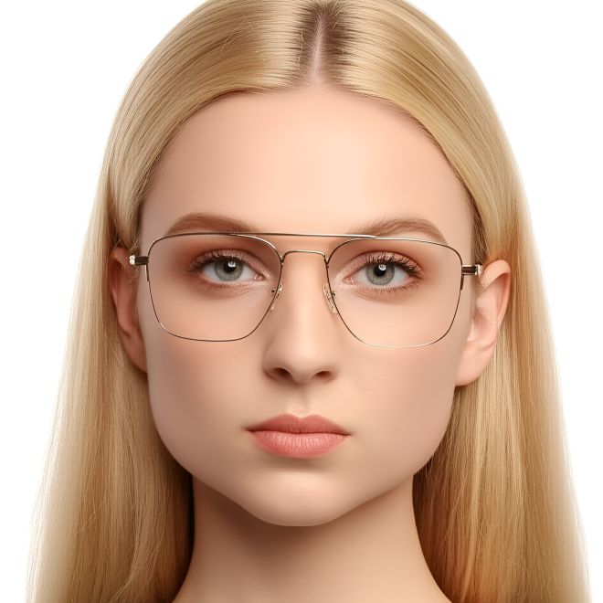 Semi-rimless Golden Metal Glasses #BS0420-0295