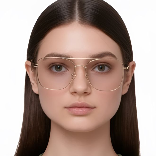 Aviator Golden Metal Glasses #BS0420-0299