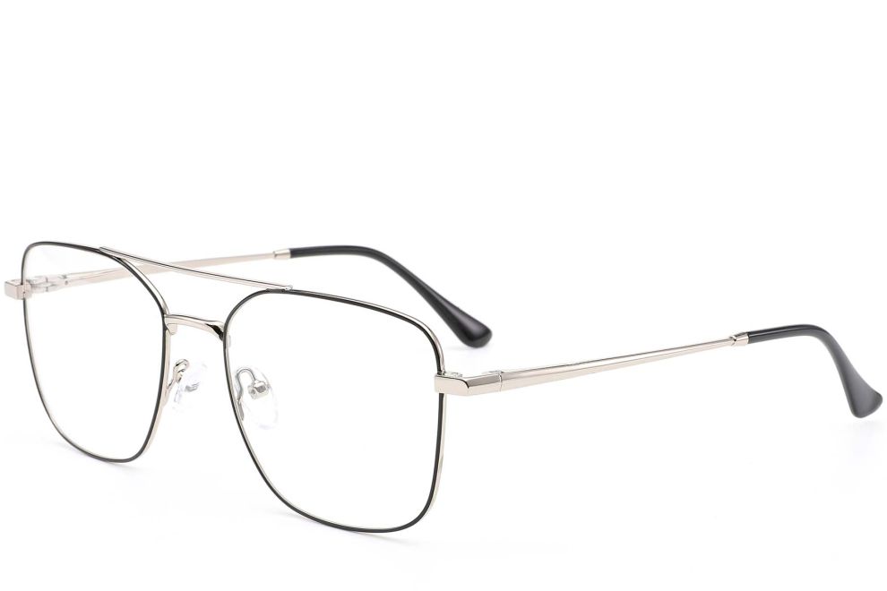 Pilotenbrille aus silbernem Metall #BS0420-0300