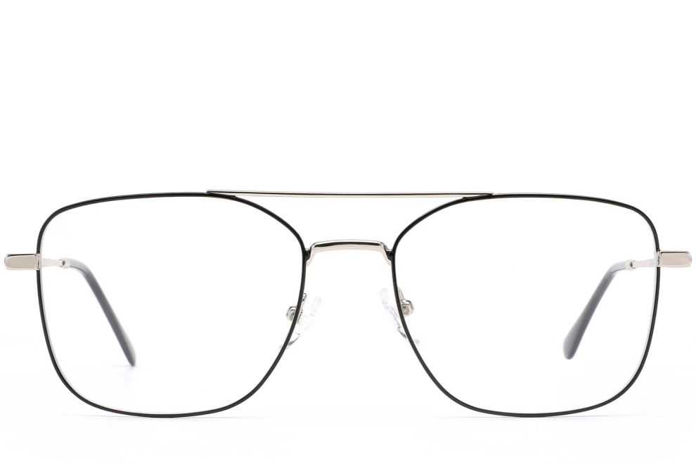 Pilotenbrille aus silbernem Metall #BS0420-0300