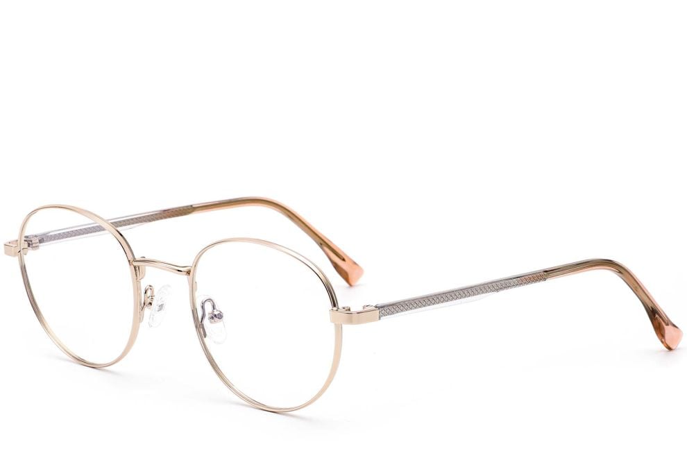 Round Golden Metal Glasses #BS0420-0303