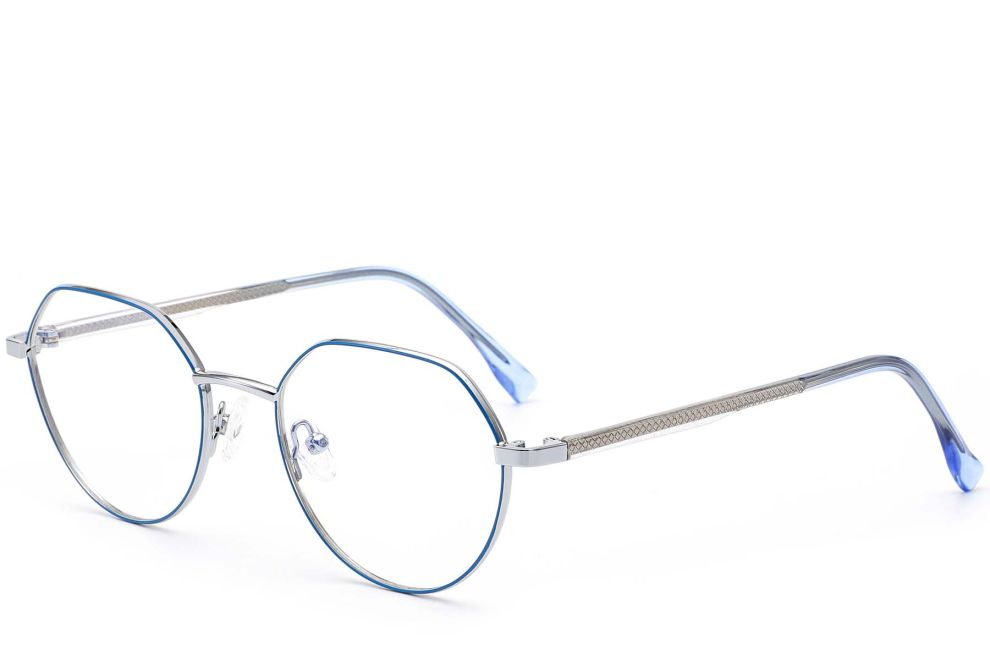 Runde blaue Metallbrille #BS0420-0308