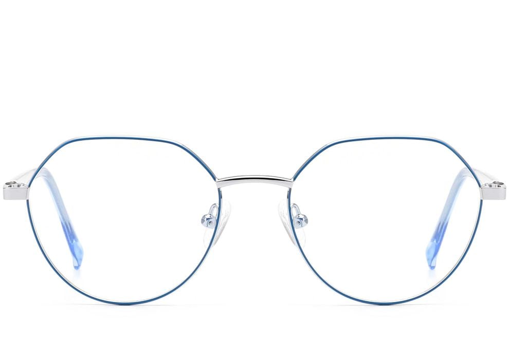 Round Blue Metal Glasses #BS0420-0308