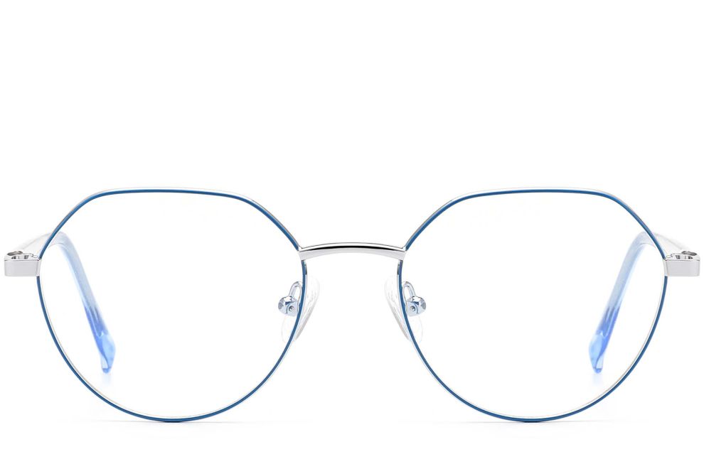 Runde blaue Metallbrille #BS0420-0308