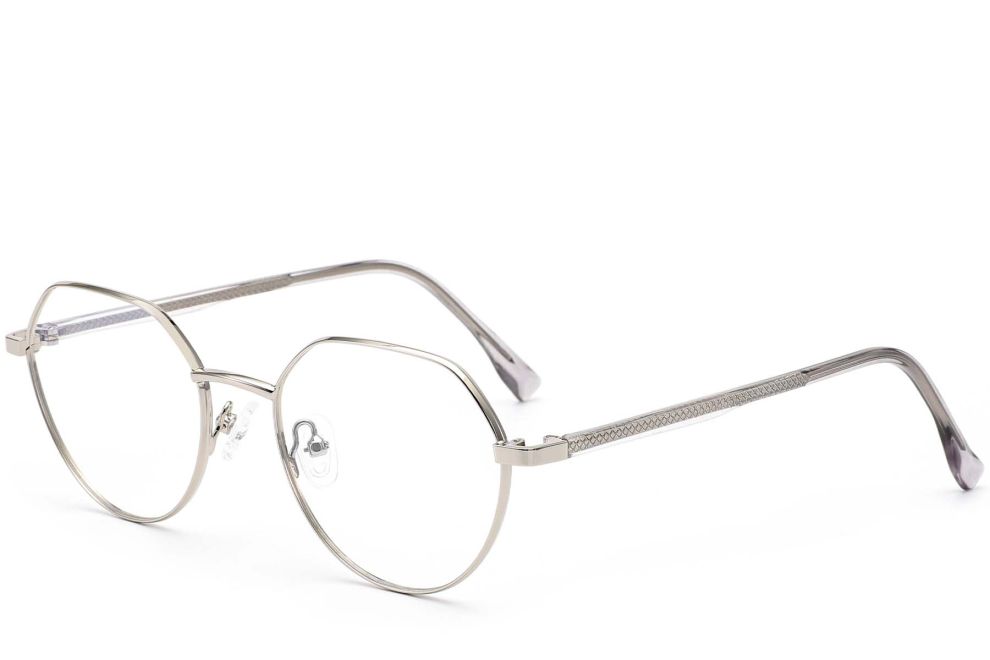 Lunettes rondes en métal argenté #BS0420-0309