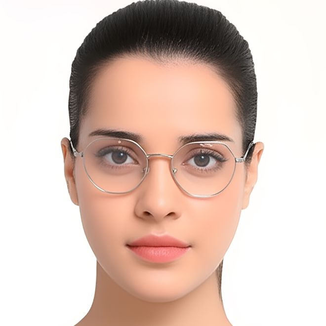 Lunettes rondes en métal argenté #BS0420-0309