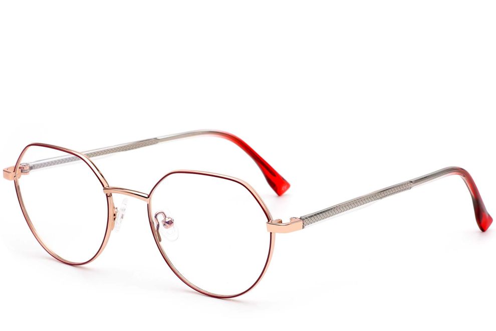 Gafas redondas de metal rojo #BS0420-0310