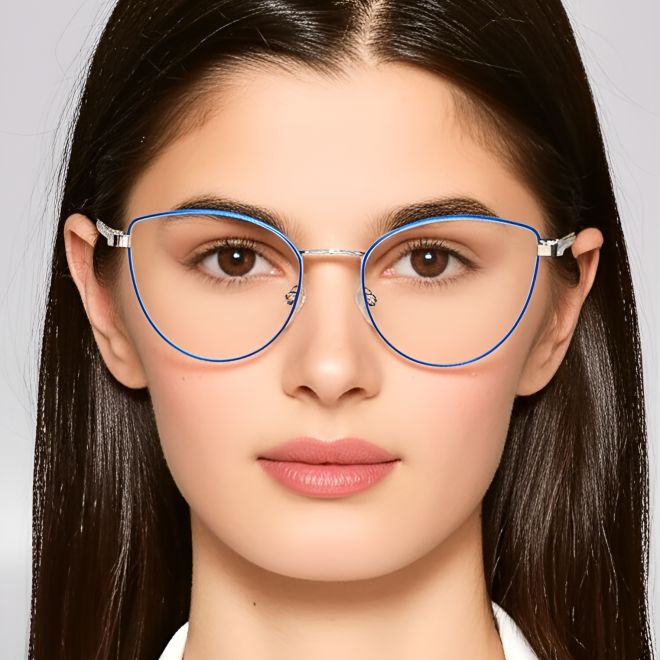 Schmetterlingsblaue Metallbrille #BS0420-0311