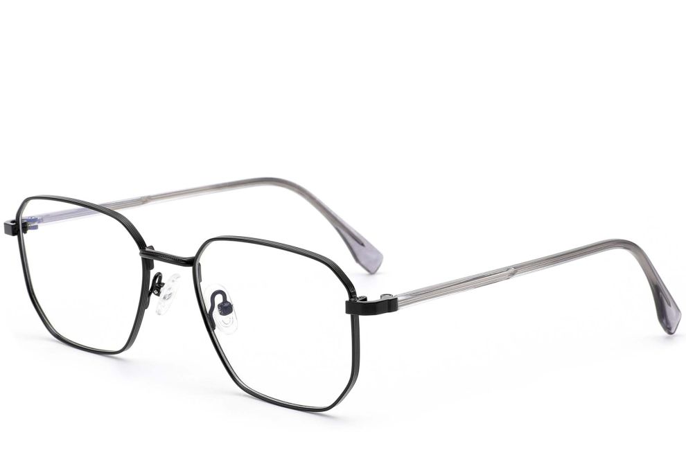 Geometrische schwarze Metallbrille #BS0420-0314