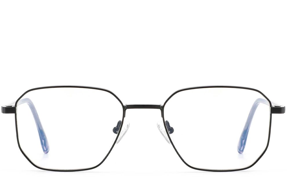 Geometrische schwarze Metallbrille #BS0420-0314