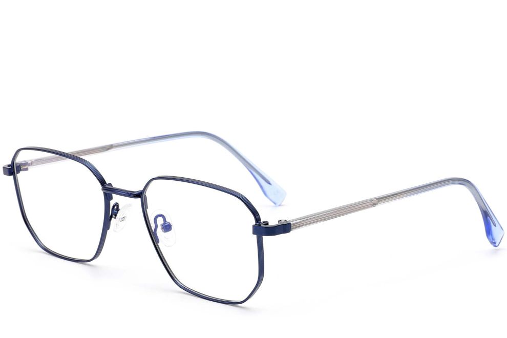 Geometric Blue Metal Glasses #BS0420-0315