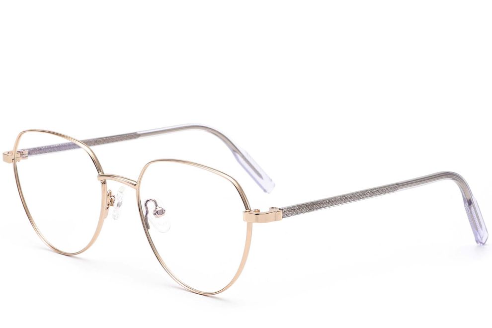 Oval Golden Metal Glasses #BS0420-0319