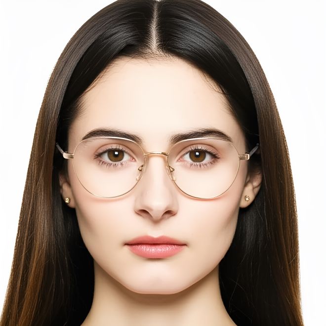 Gafas ovaladas de metal dorado #BS0420-0319