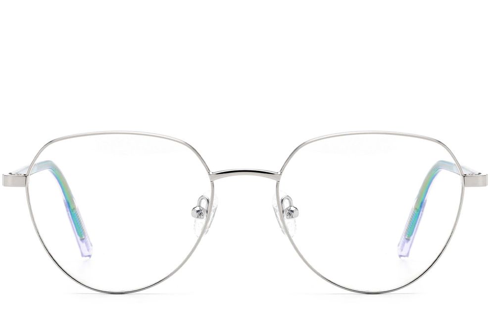 Oval Silver Metal Glasses #BS0420-0320