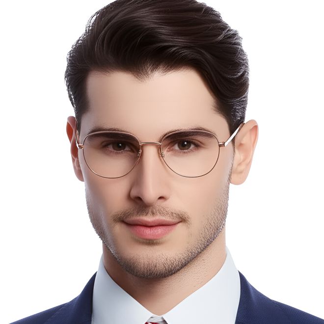 Ovale rote Metallbrille #BS0420-0321