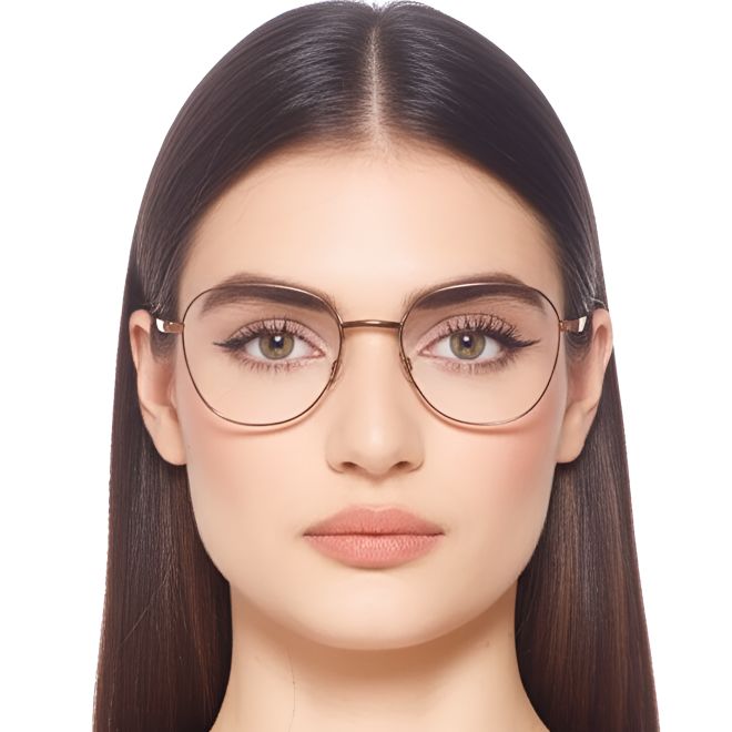 Lunettes géométriques en métal cuivré #BS0420-0325