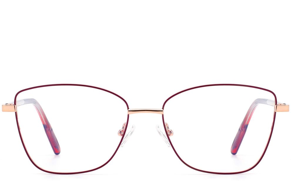 Rectangular Red Metal Glasses #BS0420-0329