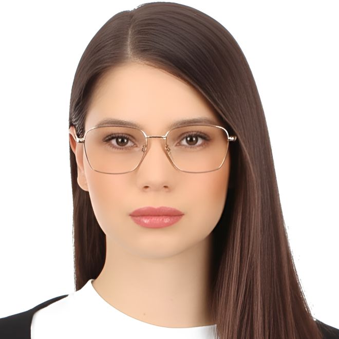 Rechteckige goldene Metallbrille #BS0420-0331