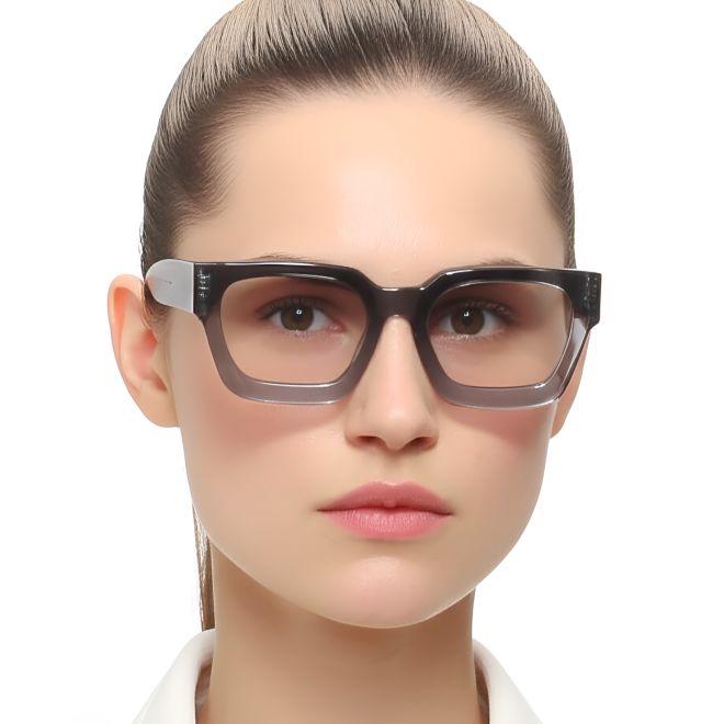 Rectangular Grey Acetate Glasses #BS0420-0335