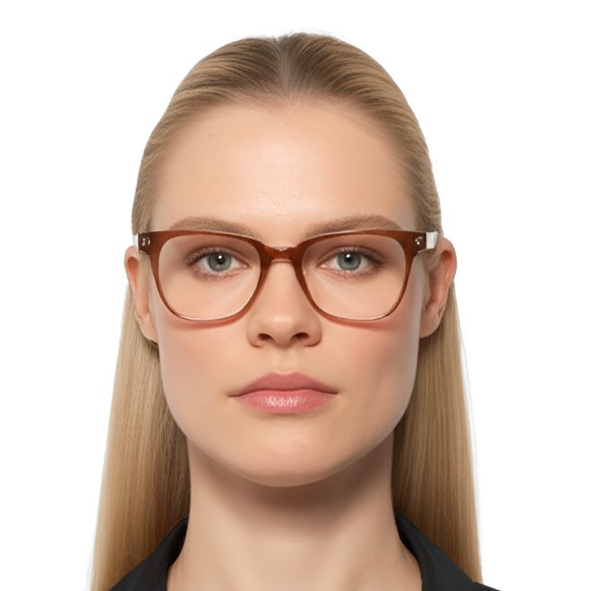 Rechteckige braune Acetatbrille #BS0420-0337